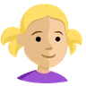 Girl: Medium-Light Skin Tone Emoji 👧🏼 image - Facebook Messenger (2016) style