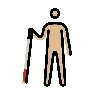 Person With White Cane: Medium-Light Skin Tone Emoji 🧑🏼‍🦯 image - OpenMoji style