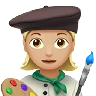 Woman Artist: Medium-Light Skin Tone Emoji 👩🏼‍🎨 image - Apple style