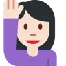 Woman Raising Hand: Light Skin Tone Emoji 🙋🏻‍♀️ image - Twitter / X (Twemoji) style