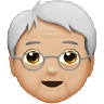 Older Person: Medium-Light Skin Tone Emoji 🧓🏼 image - Apple style