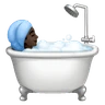 Person Taking Bath: Dark Skin Tone Emoji 🛀🏿 image - Huawei Harmony OS style