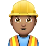 Man Construction Worker: Medium Skin Tone Emoji 👷🏽‍♂️ image - Apple style