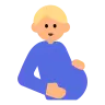 Pregnant Man: Medium-Light Skin Tone Emoji 🫃🏼 image - Tossface style