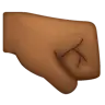 Right-Facing Fist: Medium-Dark Skin Tone Emoji 🤜🏾 image - WhatsApp style