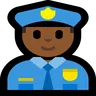 Police Officer: Medium-Dark Skin Tone Emoji 👮🏾 image - Microsoft Windows 10 Segoe UI Emoji style