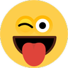 Emoji Față cu limbaj tăiat și ochi încrețiți 😜 image - Skype style