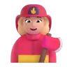 Woman Firefighter: Medium-Light Skin Tone Emoji 👩🏼‍🚒 image - Microsoft 3D Fluent style