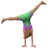Woman Cartwheeling: Medium Skin Tone