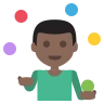 Person Juggling: Dark Skin Tone Emoji 🤹🏿 image - EmojiTwo style
