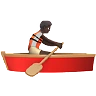 Person Rowing Boat: Dark Skin Tone Emoji 🚣🏿 image - Apple style