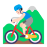 Man Mountain Biking: Light Skin Tone Emoji 🚵🏻‍♂️ image - Microsoft Classic 2D style
