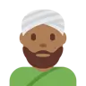 Man Wearing Turban: Medium-Dark Skin Tone Emoji 👳🏾‍♂️ image - Twitter / X (Twemoji) style