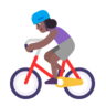 Woman Biking: Medium-Dark Skin Tone Emoji 🚴🏾‍♀️ image - Microsoft Classic 2D style