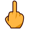 Эмодзи Развёрнутая рука с выставленным средним пальцем 🖕 image - Emojidex style