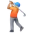 Person Golfing: Medium-Light Skin Tone