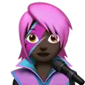 Woman Singer: Dark Skin Tone Emoji 👩🏿‍🎤 image - Apple style