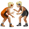 People Wrestling: Medium-Light Skin Tone Emoji 🤼🏼 image - Apple style