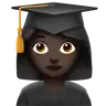 Woman Student: Dark Skin Tone Emoji 👩🏿‍🎓 image - Apple style