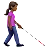Woman With White Cane Facing Right: Medium-Dark Skin Tone