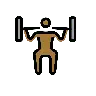 Man Lifting Weights: Medium-Dark Skin Tone Emoji 🏋🏾‍♂️ image - OpenMoji style