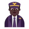 Man Pilot: Dark Skin Tone Emoji 👨🏿‍✈️ image - Microsoft Classic 2D style