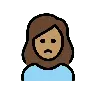 Woman Frowning: Medium Skin Tone Emoji 🙍🏽‍♀️ image - OpenMoji style
