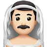 Man With Veil: Light Skin Tone Emoji 👰🏻‍♂️ image - Apple style