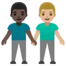 Men Holding Hands: Medium-Light Skin Tone, Dark Skin Tone Emoji 👨🏼‍🤝‍👨🏿 image - Google Noto Color style