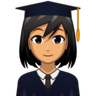 Woman Student: Medium Skin Tone Emoji 👩🏽‍🎓 image - Emojidex style