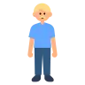 Man Standing: Medium-Light Skin Tone Emoji 🧍🏼‍♂️ image - Tossface style