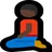 Man Kneeling: Dark Skin Tone