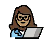 Woman Technologist: Medium Skin Tone Emoji 👩🏽‍💻 image - OpenMoji style