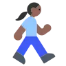 Woman Walking: Medium-Dark Skin Tone Emoji 🚶🏾‍♀️ image - Tossface style
