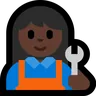 Woman Mechanic: Dark Skin Tone Emoji 👩🏿‍🔧 image - Microsoft Windows 10 Segoe UI Emoji style