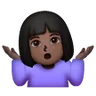 Woman Shrugging: Dark Skin Tone Emoji 🤷🏿‍♀️ image - Samsung style