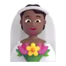 Person With Veil: Medium-Dark Skin Tone Emoji 👰🏾 image - Microsoft 3D Fluent style