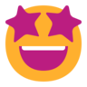 星の目でニヤリと顔 Emoji 🤩 image - Microsoft Classic 2D style