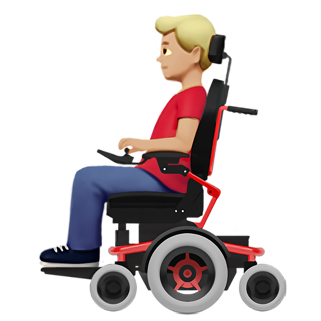 Man In Motorized Wheelchair: Medium-Light Skin Tone