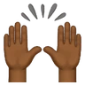Raising Hands: Medium-Dark Skin Tone Emoji 🙌🏾 image - Huawei Harmony OS style