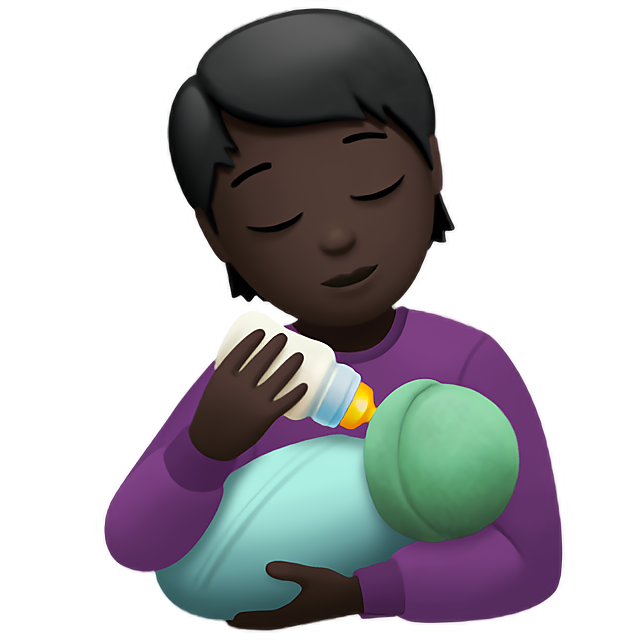 Person Feeding Baby: Dark Skin Tone