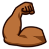 Flexed Biceps: Medium-Dark Skin Tone Emoji 💪🏾 image - Emojidex style