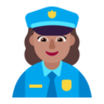 Woman Police Officer: Medium Skin Tone Emoji 👮🏽‍♀️ image - Microsoft Classic 2D style