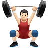 Man Lifting Weights: Light Skin Tone Emoji 🏋🏻‍♂️ image - Apple style