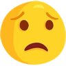 Эмодзи Взволнованное лицо 😟 image - Facebook Messenger (2016) style