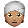Person Wearing Turban: Medium Skin Tone Emoji 👳🏽 image - Apple style