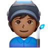 Factory Worker: Medium-Dark Skin Tone Emoji 🧑🏾‍🏭 image - Samsung style