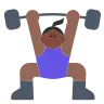 Woman Lifting Weights: Medium-Dark Skin Tone Emoji 🏋🏾‍♀️ image - Tossface style