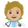 Health Worker: Medium-Light Skin Tone Emoji 🧑🏼‍⚕️ image - Google Noto Color style
