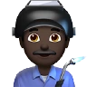 Man Factory Worker: Dark Skin Tone Emoji 👨🏿‍🏭 image - Apple style